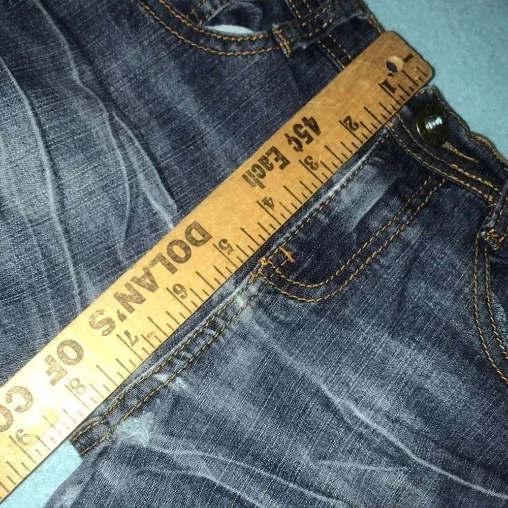 FUBU The Collection distressed bling embroidered jeans boot cut size 10